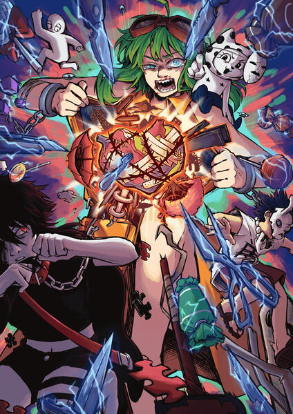"Chaos Assortment" for the Backstage Vocaloid zine, 2025